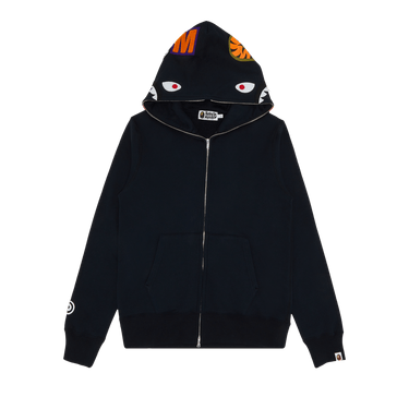 Bape x undefeated double shark full zip hoodie black hot sale