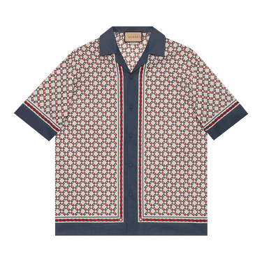 Buy Gucci Geometric G Print Muslin Bowling Shirt 'Ivory' - 690464 