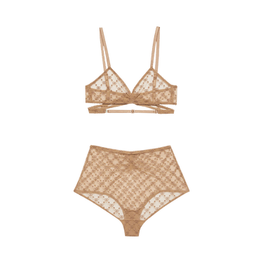 Buy Gucci GG Star Tulle Lingerie Set 'Beige' - 695771 XUAEB