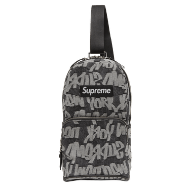 Buy Supreme Fat Tip Jacquard Denim Sling Bag 'Black' - SS22B14