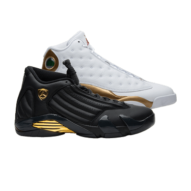 Jordan retro 14 black and gold hot sale