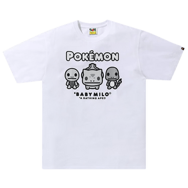 早割クーポン！ x Milo Baby BAPE Buy Pokemon 'White #3 Tee Starters Monotone トップス