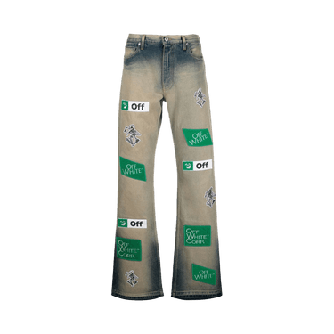 Off-White Diag Multilogo Relax Slim Jean 'Grey/White'
