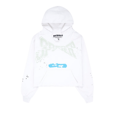 Buy Sp5der Cropped Hoodie 'Eggshell' - SP5 TFC WH | GOAT