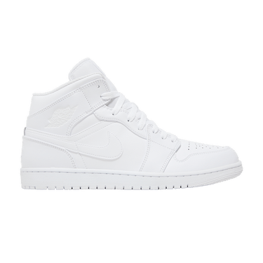 Jordan 1 mid triple hot sale white