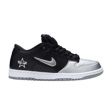 Supreme x nike sb dunk sales low metallic silver