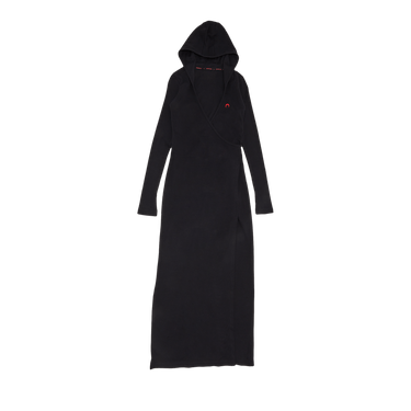 Buy Marine Serre Cache Coeur Hoodie Dress 'Black' - D155FW22W VIA3612X2RIB  00 | GOAT