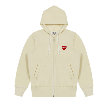 Comme des Garçons PLAY Zip Up Hoodie 'Ivory'