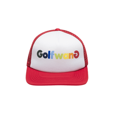 Buy GOLF WANG Happy Logo Trucker Hat 'Red' - FW22H1026RD | GOAT