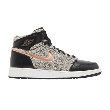 美品 NIKE AIR JORDAN1 RETRO HIGH OG GS Jordan 1 Retro High Fleece Black Metallic Red Bronze (GS