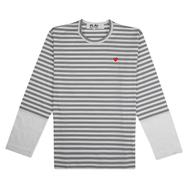 Comme des Garçons PLAY Striped Long-Sleeve T-Shirt 'Grey/White'