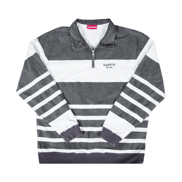 Supreme Stripe Velour Half Zip Pullover (FW20) - $118