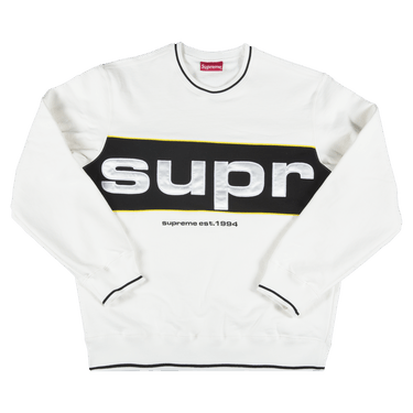 Supreme hourly Piping Crewneck Sweatshirt White