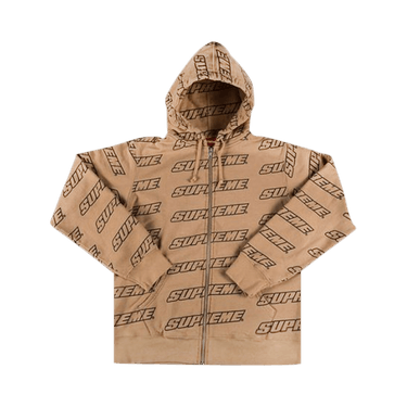Buy Supreme Repeat Zip Up Hooded Sweatshirt 'Brown