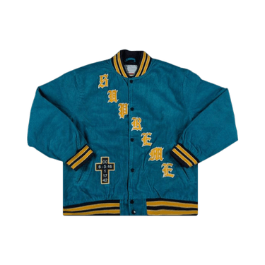 Buy Supreme Old English Corduroy Varsity Jacket 'Blue' - SS18J25