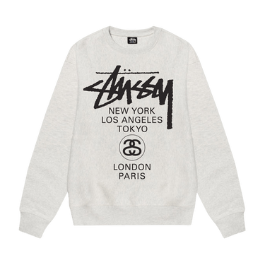 Buy Stussy World Tour Crew 'Ash Heather' - 3913713 ASH | GOAT
