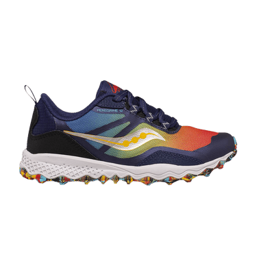 Saucony Peregrine 12 Shield Big Kid 'Blue Red Yellow'