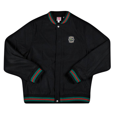 Buy Supreme x Lacoste Wool Varsity Jacket Black SS18J3 BLACK GOAT