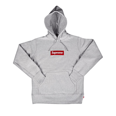 Supreme box hotsell logo grey hoodie