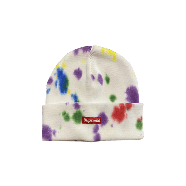 Supreme Splatter Dyed Beanie 'White'