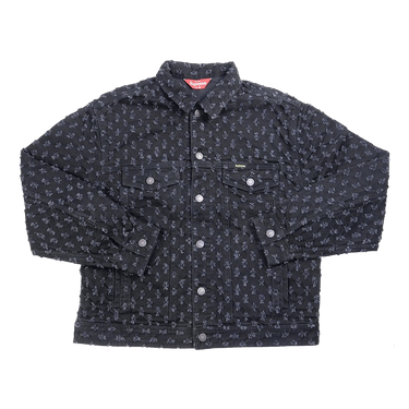 Buy Supreme Hole Punch Denim Trucker Jacket 'Black