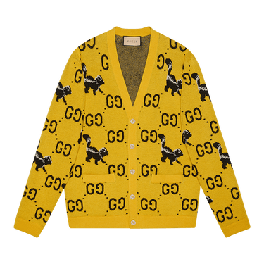 Buy Gucci GG And Skunk Cardigan 'Yellow' - 716113 XKCL2 7218 | GOAT