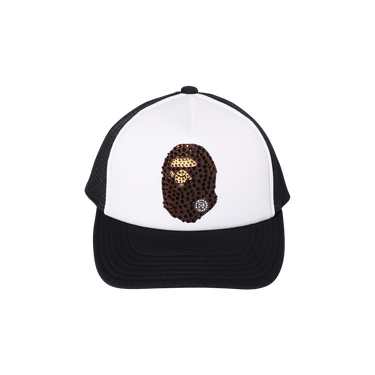 Buy BAPE Ape Head Crystal Stone Mesh Cap 'Black' - 1I30 180