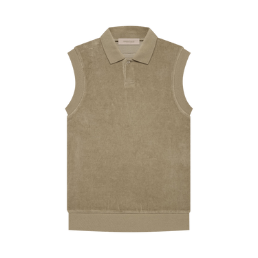 Fear of God Essentials Velour Sleeveless Polo 'Oak'