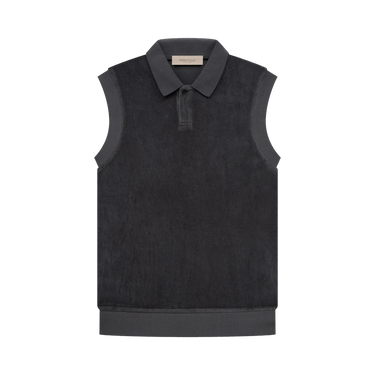 Fear of God Essentials Velour Sleeveless Polo 'Iron'