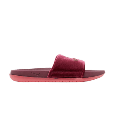 Burgundy nike slides store