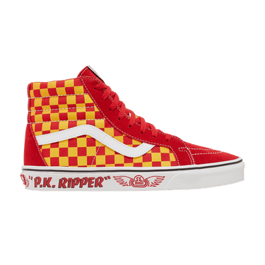 Vans yellow checkerboard high deals tops