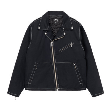 最終値下げ‼️STUSSY 23SS TWILL MOTO ZIP JACKET Buy Stussy Twill Moto Zip Jacket 'Black' - 115699 BLAC | GOAT