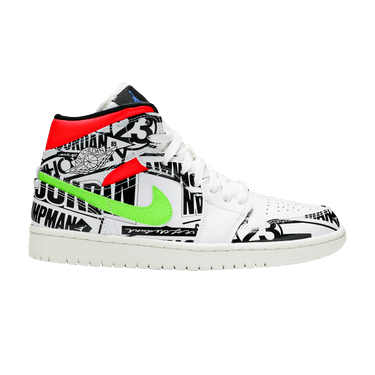 Buy Air Jordan 1 Mid Over Print Logos 554724 119 GOAT
