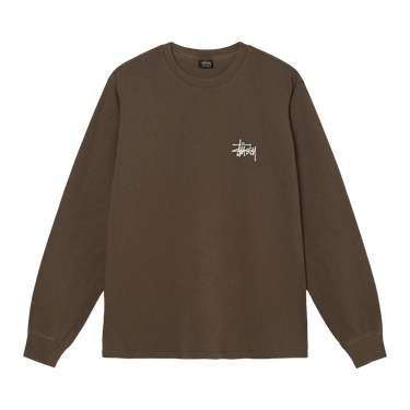 Buy Stussy Basic Pigment Dyed Long-Sleeve Tee 'Coffee