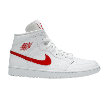 Wmns Air Jordan 1 Mid 'White University Red'