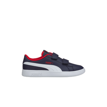 Puma Smash v2 Leather Little Kid 'Peacoat High Risk Red'