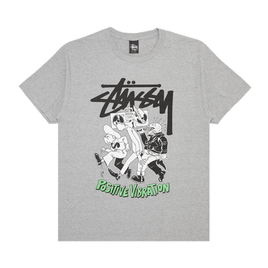 Buy Stussy Positive Vibration Tee 'Grey Heather' - 1903160