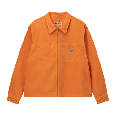 Stussy Washed Canvas Zip Shirt 'Orange'