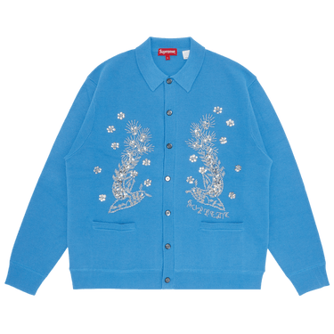 Buy Supreme Beaded Appliqué Cardigan 'Bright Blue' - SS23SK5