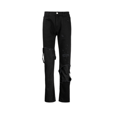 Buy Raf Simons Destroyed Double Denim 'Black' - 231 M311 9999 | GOAT