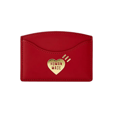 小物 HUMAN MADE LEATHER CARD CASE HEART Buy Human Made Leather Card Case 'Red' - HM25GD060 RED | GOAT