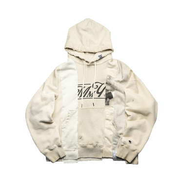 MIHARA YASUHIRO｜HOOD/ZIP-UP (I12HD501 WHITE) Maison MIHARA YASUHIRO Black Distressed Graffiti Print Zip