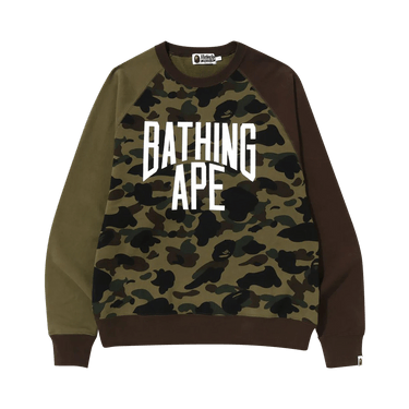 BAPE 1st Camo Crazy Bathing Ape Relaxed Fit Crewneck 'Green'