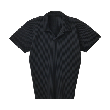 Buy Homme Plissé Issey Miyake Pleated Polo Shirt 'Black