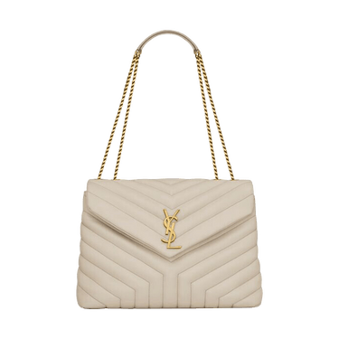 Saint Laurent Medium Loulou Matelasse Leather Shoulder Bag 'Blanc Vintage'