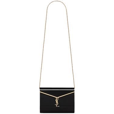 Saint Laurent Logo Plaque Chain Link Crossbody Bag 'Black'