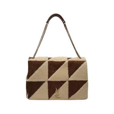 Saint Laurent Jamie Giant Chain Bag Carré Rive Gauche 'Natural Beige/Dark Cigar'