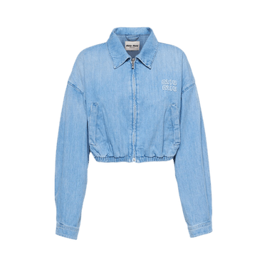ジャケット MiuMiu | Denim blouson jacket GWB188_13WH_F0018_S_OOO Miu Miu Denim Blouson Jacket | Saks Fifth Avenue