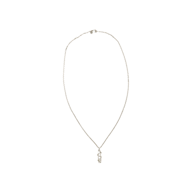 Buy Alexander McQueen Safety Pin Skull Necklace 'Silver