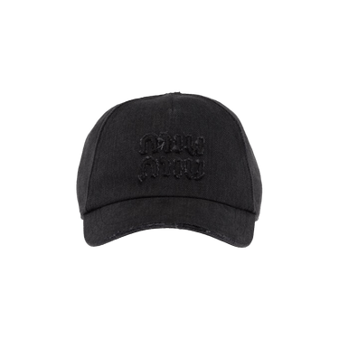 Buy Miu Miu Denim Baseball cap 'Black' - 5HC179 2CL4 F0002